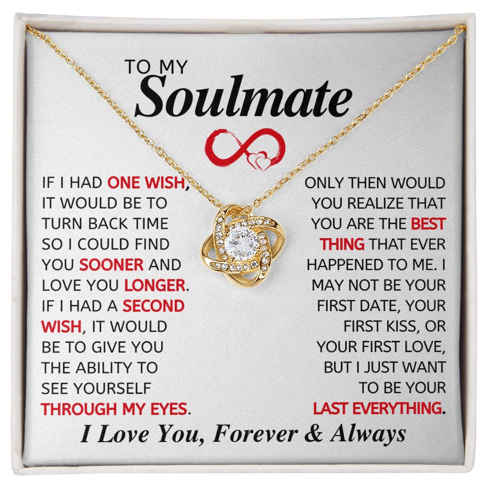 (Almost Gone) To My Soulmate - Love Knot Gold Necklace