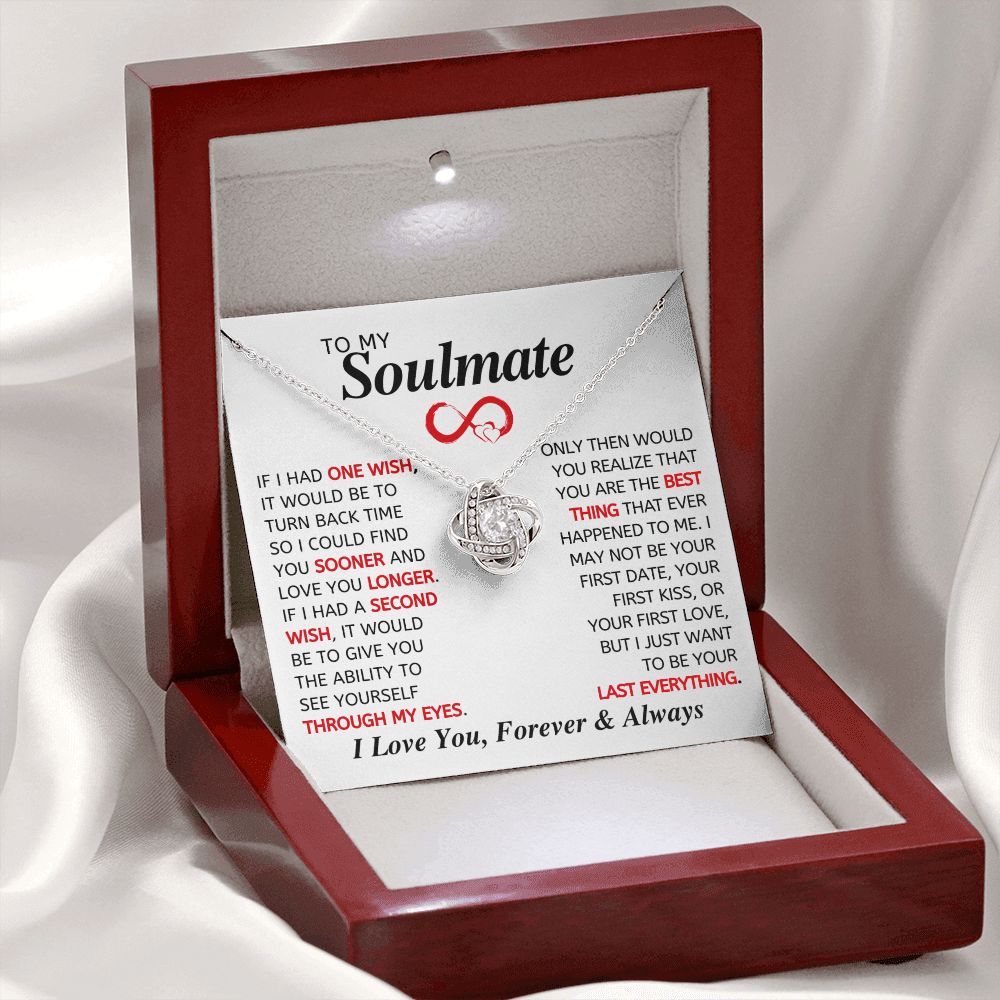 (Almost Gone) To My Soulmate - Love Knot Gold Necklace