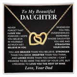 Dad to Daughter Gift - Never Forget That I Love You - Interlocking Hearts Necklace