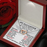 (Almost Gone) Heart Pendant Necklace and Message Card - To Daughter From Mum In Heaven Gift Set