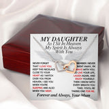 (Almost Gone) Heart Pendant Necklace and Message Card - To Daughter From Mum In Heaven Gift Set