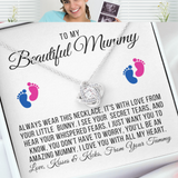 To my Beautiful Mummy from your Tummy - 14K Love Knot Necklace